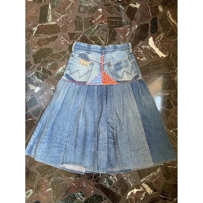 Pre-owned Fiorucci Maxi Skirt In Blue