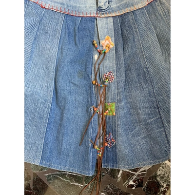 Pre-owned Fiorucci Maxi Skirt In Blue