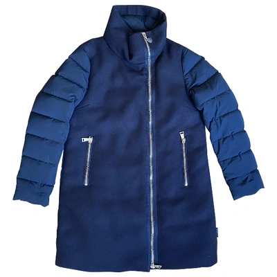 Pre-owned Moncler Long Navy Coat