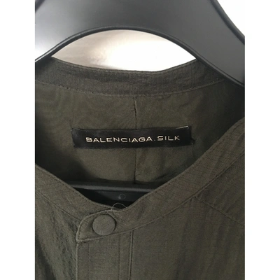 Pre-owned Balenciaga Silk Coat In Khaki