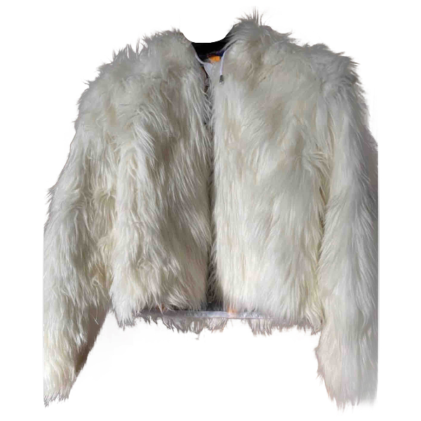 womens white faux fur coat