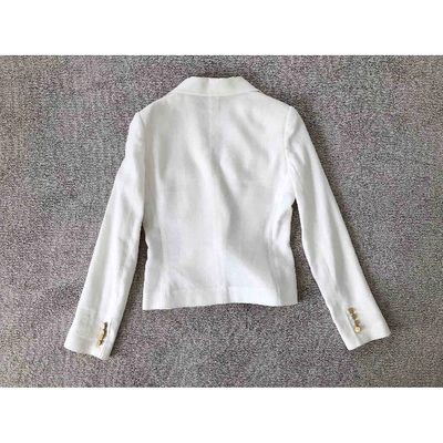 Pre-owned Dolce & Gabbana Linen Blazer In Ecru