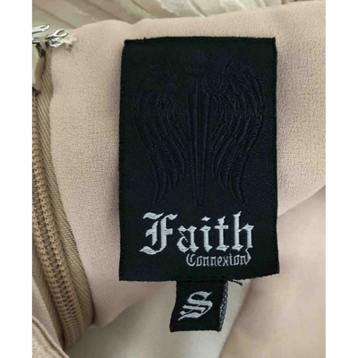 Pre-owned Faith Connexion Silk Mini Dress In Beige