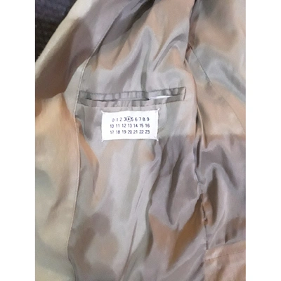 Pre-owned Maison Margiela Leather Biker Jacket In Beige