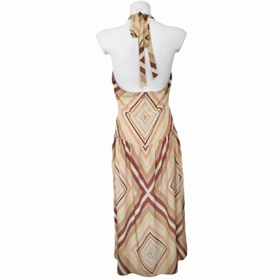 Pre-owned Valentino Silk Maxi Dress In Beige