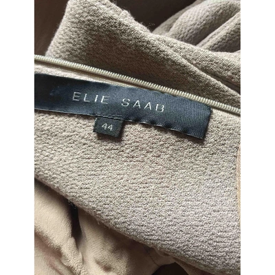 Pre-owned Elie Saab Wool Mid-length Dress In Beige