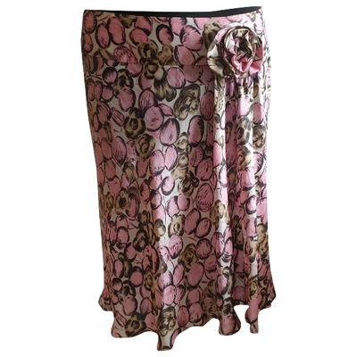 Pre-owned Tara Jarmon Silk Mini Skirt In Pink