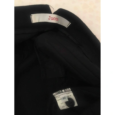 Pre-owned Jucca Wool Trousers In Black