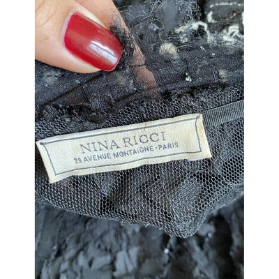 Pre-owned Nina Ricci Lace Mini Dress In Black