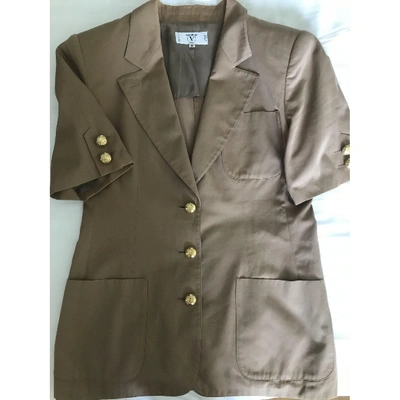 Pre-owned Valentino Camel Cotton Jacket