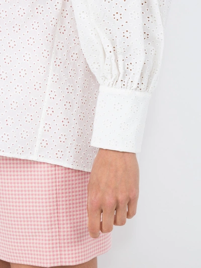 Shop Alexa Chung Embroidered Long-sleeve Blouse White