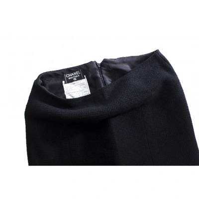 Pre-owned Chanel Wool Mini Skirt In Black