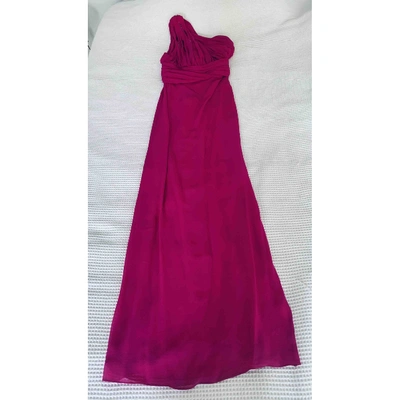 Pre-owned Saint Laurent Silk Maxi Dress In Pink