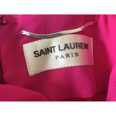Pre-owned Saint Laurent Silk Maxi Dress In Pink