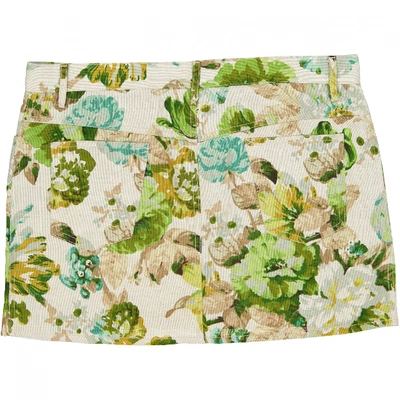 Pre-owned Dolce & Gabbana Linen Mini Skirt In Beige