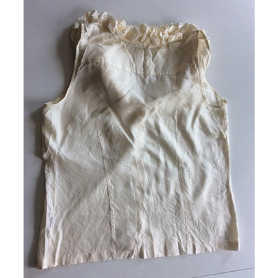 Pre-owned Jcrew Silk Blouse In Ecru