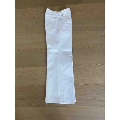 Pre-owned Eve Denim Large Trousers In White