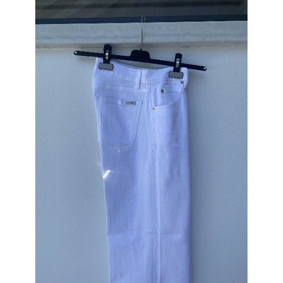 Pre-owned Eve Denim Large Trousers In White