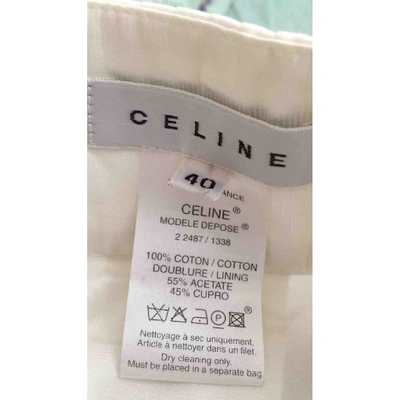 Pre-owned Celine Mid-length Skirt In White