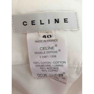 Pre-owned Celine Mid-length Skirt In White