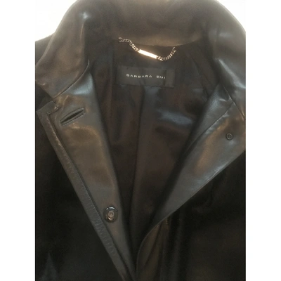 Pre-owned Barbara Bui Leather Coat In Black