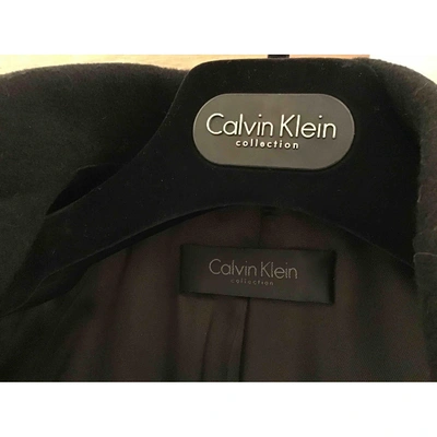 Pre-owned Calvin Klein Collection Wool Coat In Black