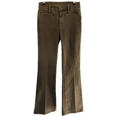 Pre-owned M.i.h. Jeans Khaki Cotton - Elasthane Jeans