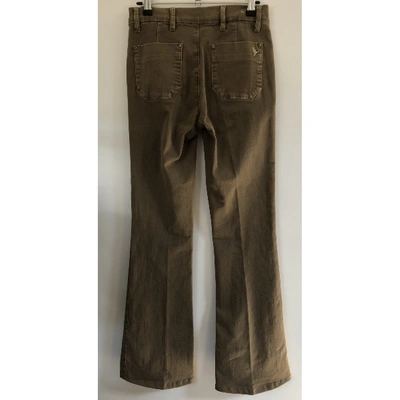 Pre-owned M.i.h. Jeans Khaki Cotton - Elasthane Jeans