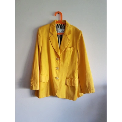 Pre-owned Moschino Cheap And Chic Yellow Cotton Jacket