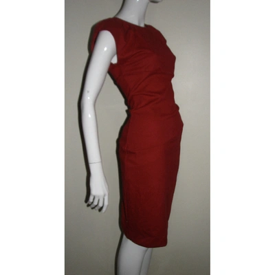 DIANE VON FURSTENBERG Pre-owned Wool Mid-length Dress In Red