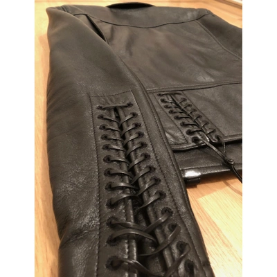 Pre-owned Saint Laurent Black Leather Leather Jacket