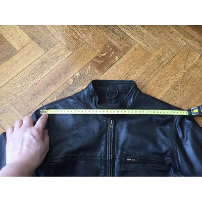 Pre-owned Public School Leather Biker Jacket In Black
