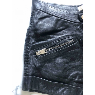 Pre-owned Rika Black Leather Shorts