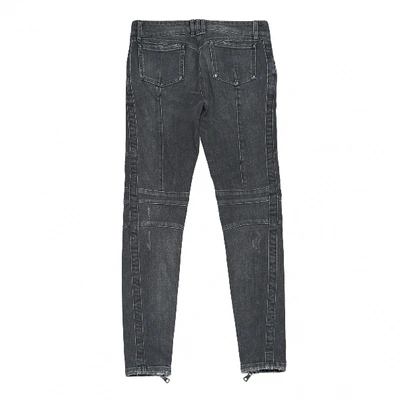 Pre-owned Balmain Black Cotton - Elasthane Jeans