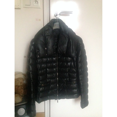 Pre-owned Moncler Leather Puffer In Black