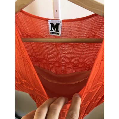 Pre-owned M Missoni Wool Mini Dress In Orange