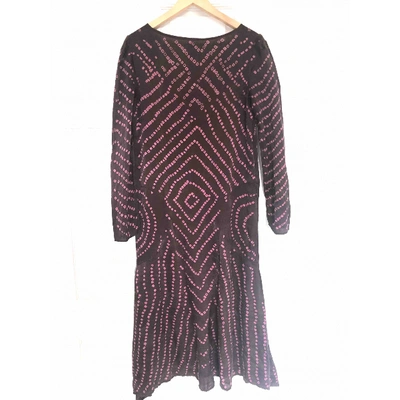 Pre-owned Antik Batik Silk Mid-length Dress In Purple