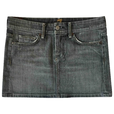 Pre-owned 7 For All Mankind Mini Skirt In Black