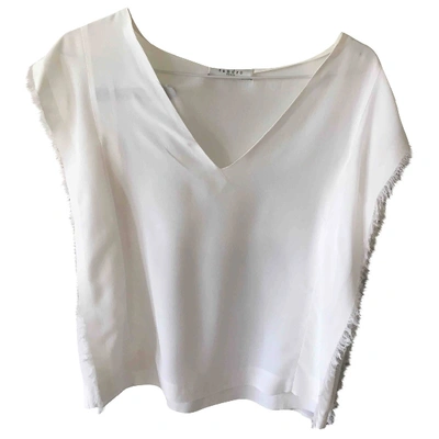 Pre-owned Sandro Silk Blouse In White