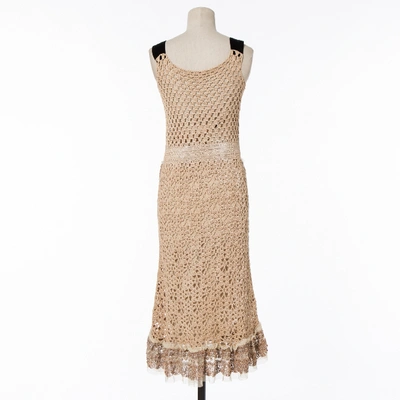 Pre-owned Prada Silk Maxi Dress In Beige