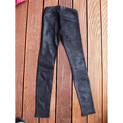 Pre-owned Helmut Lang Leather Leggings In Black