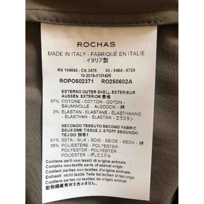 Pre-owned Rochas Mid-length Dress In Khaki