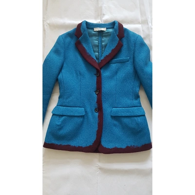 Pre-owned Prada Turquoise Wool Jacket