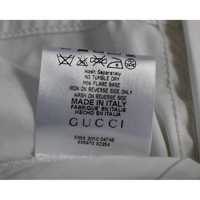 Pre-owned Gucci Slim Trousers In White