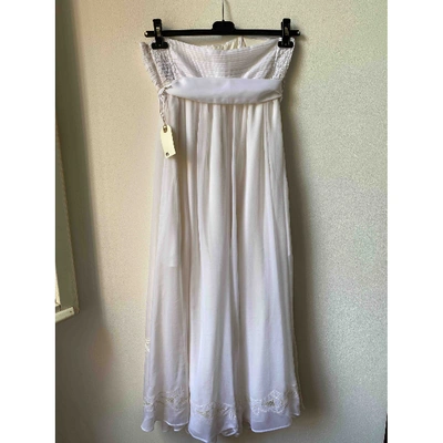 Pre-owned La Perla Silk Dress In White
