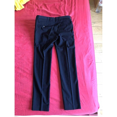 Pre-owned Pt01 Wool Trousers In Blue