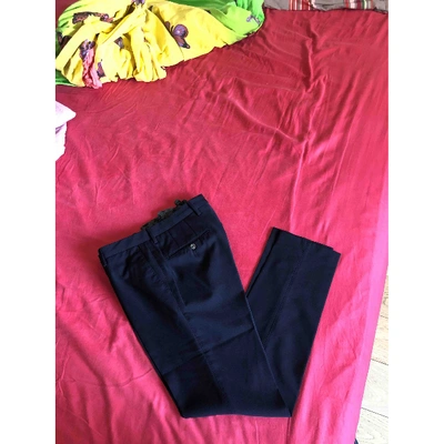 Pre-owned Pt01 Wool Trousers In Blue