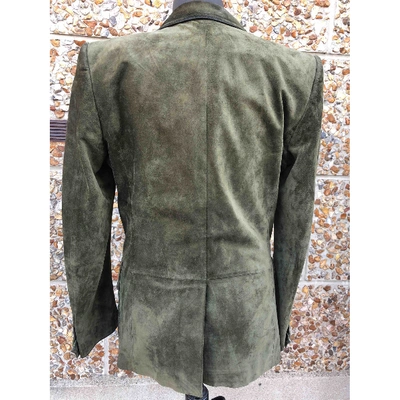 Pre-owned Saint Laurent Velvet Vest In Khaki