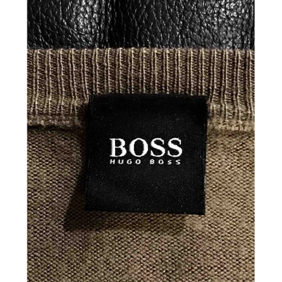 Pre-owned Hugo Boss Wool Pull In Khaki
