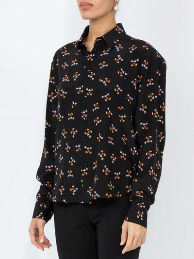 Shop Saint Laurent Mickey All-over Print Shirt Black